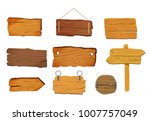wooden signs boards set with... | Shutterstock .eps vector #1007757049