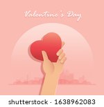 hands holding heart   valentine ... | Shutterstock .eps vector #1638962083