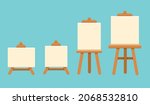set of wooden easel with blank... | Shutterstock .eps vector #2068532810