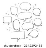 hand drawn speech bubbles.... | Shutterstock .eps vector #2142292453