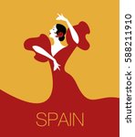 Spanish Flamenco Dancer. Vector ...