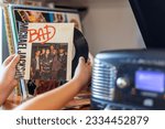 Small photo of 06800 Merida, Badajoz, Spain. Pop, disco, rock and funk artist, Michael Jackson music album on vinyl record LP disc. Titled: Bad