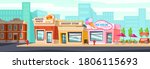 city street with shops  cafes... | Shutterstock .eps vector #1806115693