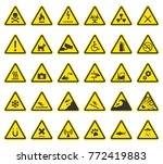 hazard warning signs  caution... | Shutterstock .eps vector #772419883