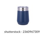 Small photo of stainless steel wine Tumbler, double wall vacuum insulated stemless coffee mug, tumbler cup. thermal cup sublimation tumbler mugs. blue color and stylish design.