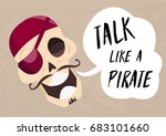Fun Cartoon Skull Saying Talk...