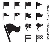 flag vector icon set isolated... | Shutterstock .eps vector #566735989