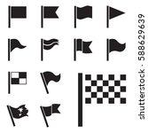 flag vector icon set isolated... | Shutterstock .eps vector #588629639