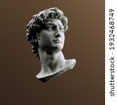 Head of statue, David sculpture bust, 3d rendering