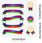 azerbaijan flag ribbon banner... | Shutterstock .eps vector #724060906