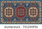 Colorful Mosaic Oriental Kazak Rug With Traditional Folk Geometric Ornament Carpet Border Frame Pattern Colorful Mosaic Oriental Kazak Rug With Traditional Folk Geometric Ornament Carpet Border Frame Pattern