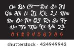 calligraphic alphabet. vector... | Shutterstock .eps vector #434949943