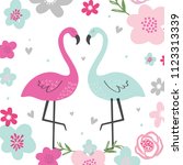 cute flamingo with beautiful... | Shutterstock .eps vector #1123313339