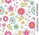 seamless floral with beautiful... | Shutterstock .eps vector #445290850