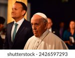 Small photo of Pope Francis and Irish Prime Minister Leo Varadkar, August 25, 2018, Dublin Castle, Ireland