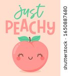 cute peach cartoon illustration ... | Shutterstock .eps vector #1650887680