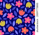 cute hand drawn floral seamless ... | Shutterstock .eps vector #2009775800