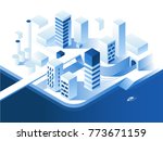 smart city technology. simple... | Shutterstock .eps vector #773671159