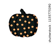 Black Pumpkin With Orange Dots...