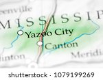 Yazoo City, Mississippi, USA on a map. 