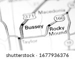 Small photo of Bussey. Alabama. USA on a map