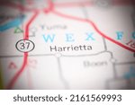 Small photo of Harrietta. Michigan. USA on a geography map.