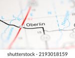 Small photo of Oberlin. Louisiana. USA on a geography map