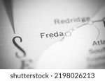 Small photo of Freda. Michigan. USA on a geography map.