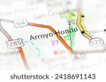 Small photo of Arroyo Hondo. New Mexico. USA on a map