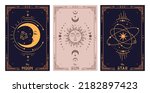 mystical tarot card sun moon...