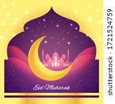 eid al fitr. eid mubarak vector ... | Shutterstock .eps vector #1721524759