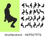 silhouette of sitting people ... | Shutterstock .eps vector #469567976