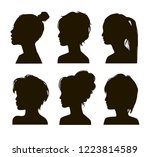 asian elegant silhouettes with... | Shutterstock .eps vector #1223814589