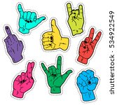 vector set of hands and... | Shutterstock .eps vector #534922549