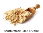 heap of maca powder isolated on white background