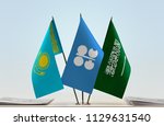 flags of kazakhstan opec  opep  ... | Shutterstock . vector #1129631540