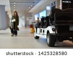 multi-purpose electric passenger car indoor of airport for transportation of disabled people, elderly and pregnant