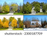 4 season image of residential home house