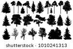 trees set silhouette.... | Shutterstock .eps vector #1010241313