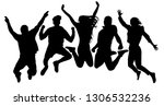 people jump vector silhouette.... | Shutterstock .eps vector #1306532236