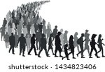 big crowd of people go queue.... | Shutterstock .eps vector #1434823406