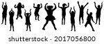 silhouette of jumping and... | Shutterstock .eps vector #2017056800