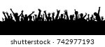 hand crowd silhouette | Shutterstock .eps vector #742977193