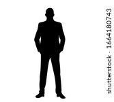  isolated  black silhouette man ... | Shutterstock .eps vector #1664180743