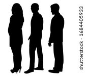 black silhouette people stand ... | Shutterstock .eps vector #1684405933