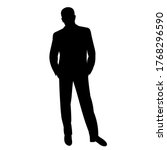 isolated  men stand  black... | Shutterstock .eps vector #1768296590
