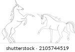 unicorns sketch one line... | Shutterstock .eps vector #2105744519