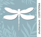 dragonfly white silhouette on... | Shutterstock .eps vector #2105765066