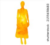 woman orange watercolor... | Shutterstock .eps vector #2155658683
