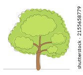 tree drawing by one continuous... | Shutterstock .eps vector #2155658779